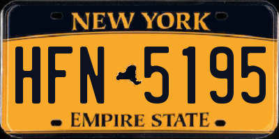 NY license plate HFN5195