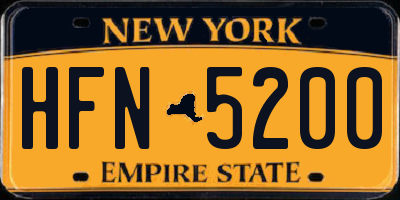 NY license plate HFN5200