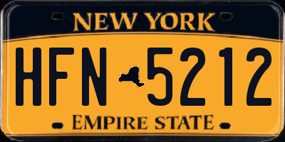 NY license plate HFN5212