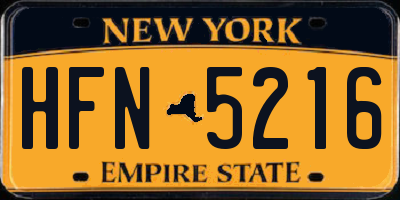 NY license plate HFN5216