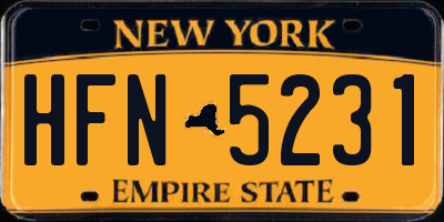 NY license plate HFN5231