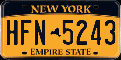 NY license plate HFN5243