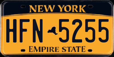 NY license plate HFN5255