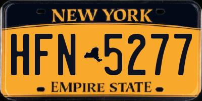 NY license plate HFN5277