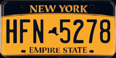 NY license plate HFN5278