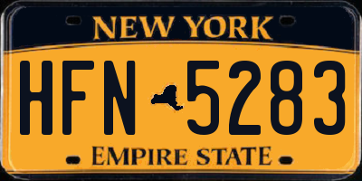 NY license plate HFN5283