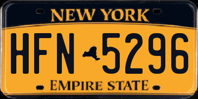 NY license plate HFN5296