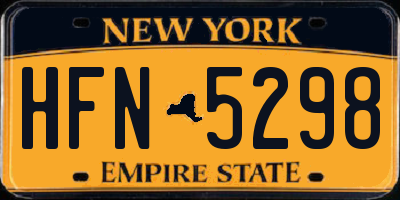 NY license plate HFN5298