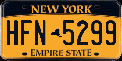 NY license plate HFN5299