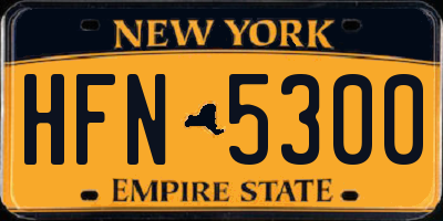 NY license plate HFN5300