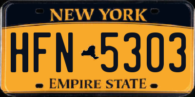 NY license plate HFN5303