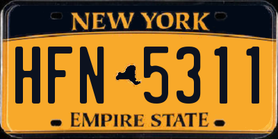 NY license plate HFN5311