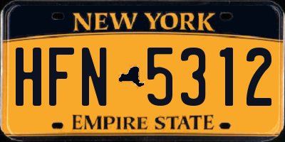 NY license plate HFN5312