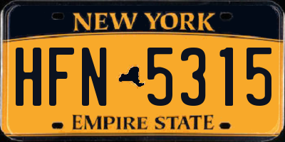 NY license plate HFN5315