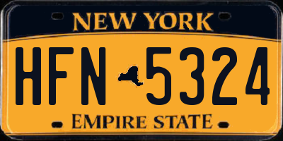 NY license plate HFN5324