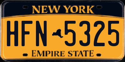 NY license plate HFN5325