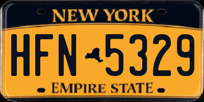 NY license plate HFN5329