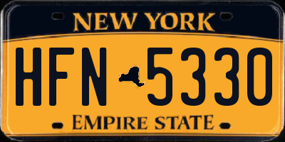 NY license plate HFN5330