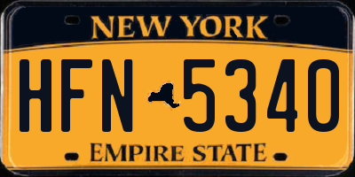 NY license plate HFN5340