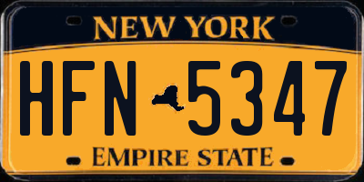NY license plate HFN5347