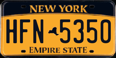 NY license plate HFN5350