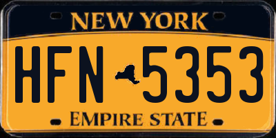 NY license plate HFN5353