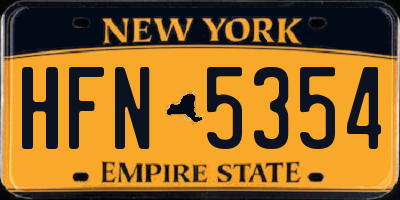 NY license plate HFN5354