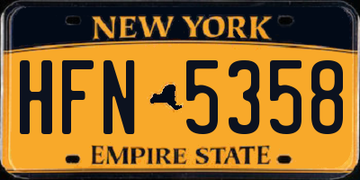 NY license plate HFN5358