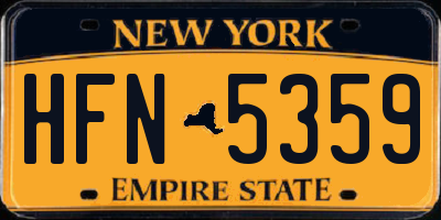 NY license plate HFN5359