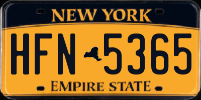 NY license plate HFN5365