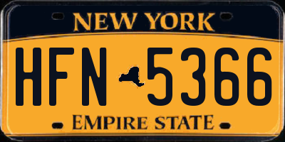 NY license plate HFN5366