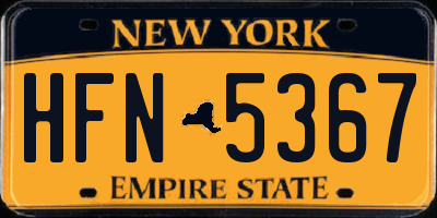 NY license plate HFN5367