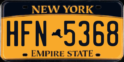 NY license plate HFN5368