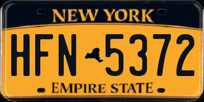 NY license plate HFN5372