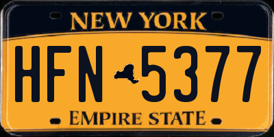 NY license plate HFN5377