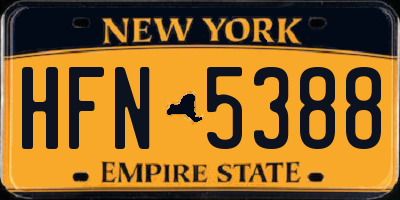 NY license plate HFN5388