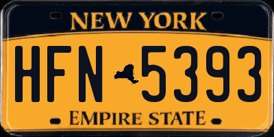 NY license plate HFN5393
