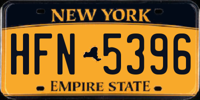 NY license plate HFN5396