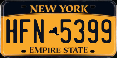 NY license plate HFN5399