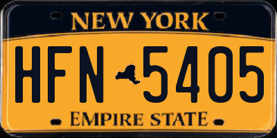 NY license plate HFN5405