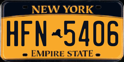 NY license plate HFN5406