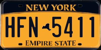NY license plate HFN5411