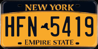 NY license plate HFN5419