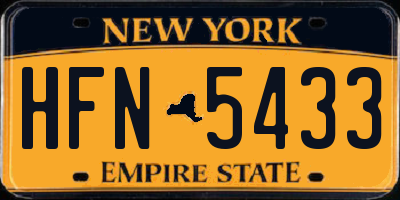 NY license plate HFN5433