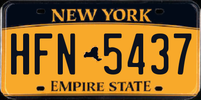 NY license plate HFN5437