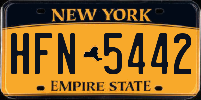 NY license plate HFN5442
