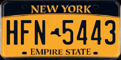 NY license plate HFN5443