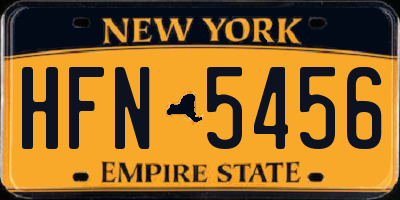 NY license plate HFN5456