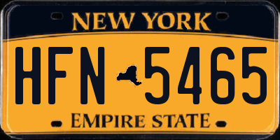 NY license plate HFN5465