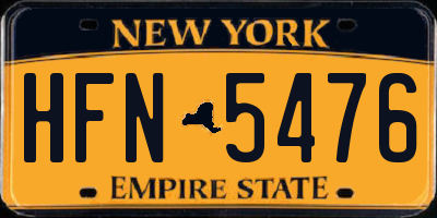 NY license plate HFN5476